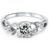 Pompeii3 1 1/3ct Diamond Vine Vintage Marquise Engagement Ring 14K White Gold Lab Created - 3 of 4