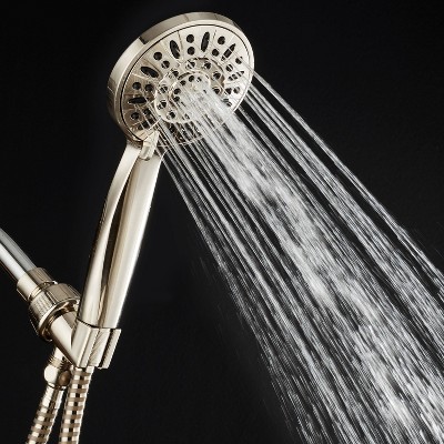 Brushed Nickel 6-Setting High-Pressure Handheld Shower Head