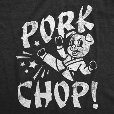 Мужские футболки Crazy Dog T-Shirts, Inc. Mens Funny T Shirts Pork Chop Sarcatic Karate Pig Graphic Tee for Men - Crazy Dog Men's T Shirt For Foodies Black S — фото 2