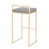 LumiSource Set of 3 Fuji Stacker Barstools Gold/Gray PU - 4 of 4