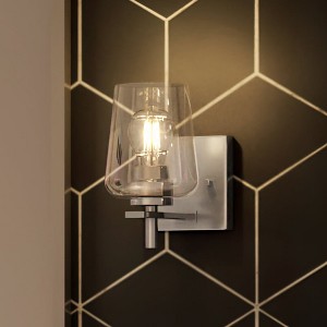 Urban Ambiance Luxury New Traditional Wall Sconce 8.5''H x 5''W,  Brushed Nickel Finish,  Swan-Hill Collection, UHP4200 - 1 of 4