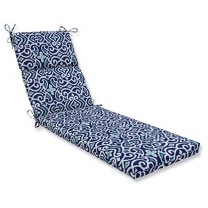 Outdoor/Indoor New Damask Blue Chaise Lounge Cushion - Pillow Perfect