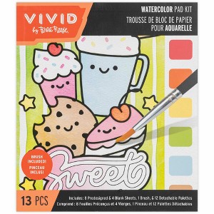 Vivid by Brea Reese: Watercolor Pad Kit - Kawaii Food - 8 Playful Designs - 1 of 4