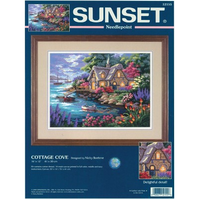 Dimensions Needlepoint Kit 16"X12"-Cottage Cove Stitched In Floss