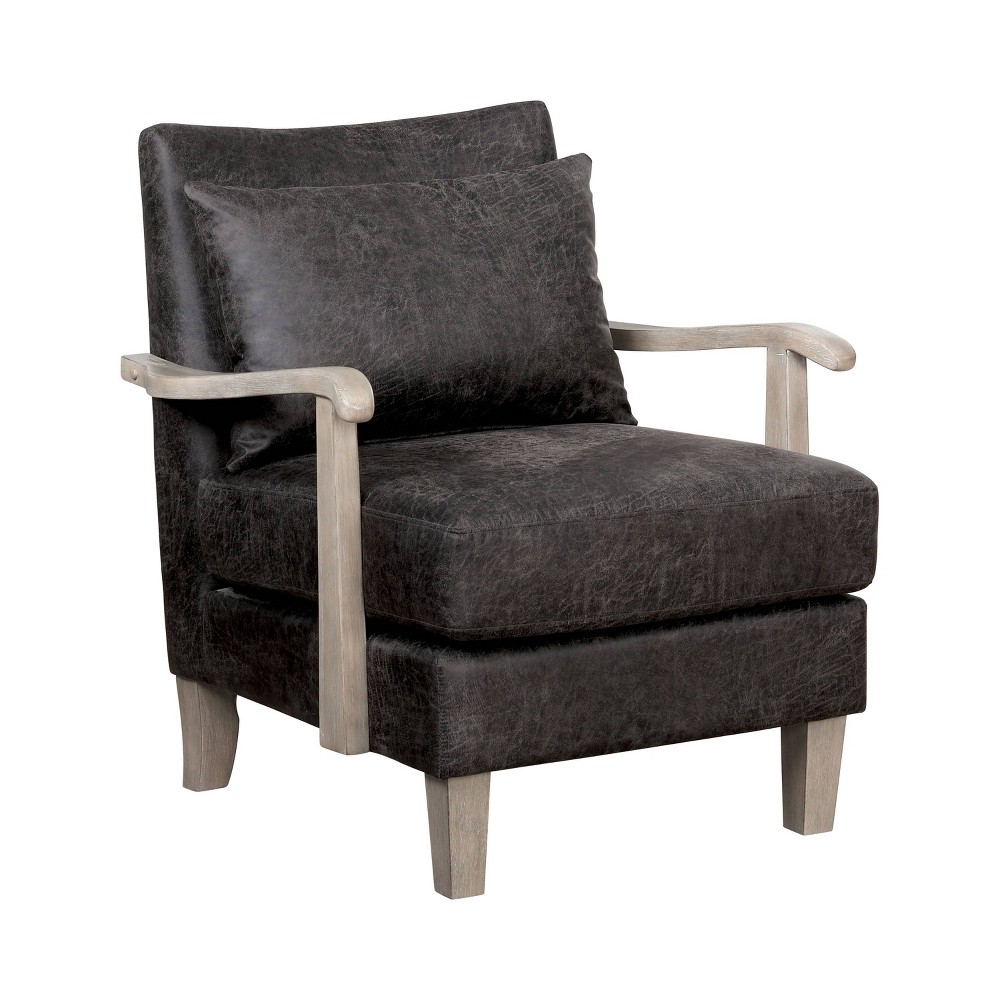 Photos - Chair Forrester Wood Arm Accent  Dark Gray - miBasics