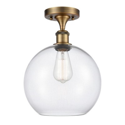 Athens - 1 Light Semi-Flush Mount In Industrial Style-15 Inches Tall and 10 Inches Wide