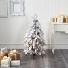 Nearly Natural 4-ft Flocked Montana Down Swept Spruce Artificial Christmas Tree with 70 Clear LED Lights - 4 of 4