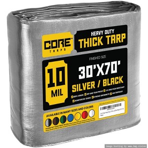 Core Tarps Heavy Duty 10 Mil Tarp Cover, UV Resistant, Rip Proof for Roof, Camping, Patio, Pool, Boat - 1 of 4