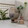 Outdoor Swivel Chair with Cushions, Rattan Egg Patio Chair with Rocking Function 4M - ModernLuxe - 3 of 4
