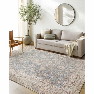 Hauteloom Marlene Damask Beige & Navy Area Rug - 1 of 4