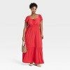 Women's Flutter Short Sleeve Tiered Maxi Empire Waist Dress - Ava & Viv™ - 3 of 3