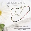 Colorful Tennis Necklace for Women 3mm Cubic Zirconia Adjustable 17" Length 14K Gold Plated Stainless Steel by Ginger Lyne - 2 of 4