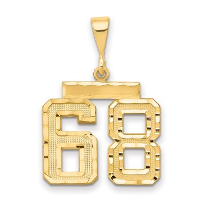 Black Bow Jewelry 14K Yellow Gold, Varsity Collection, Medium D/C Pendant Number 68