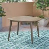 Okak Elegent Round Outdoor Dining Table with Acacia Wood Frame and Tabletop, Minimalism Patio Dining Table, Small Outdoor Table for Yard - 2 of 4