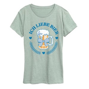 Women's - Instant Message - Ich Liebe Bier Oktoberfest Short Sleeve Graphic T-Shirt - 1 of 4