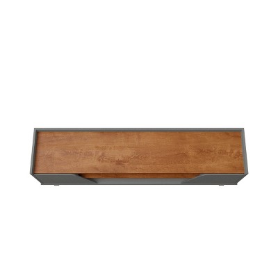 Marcus Grey and Natural 63" Mid-Century Modern TV Stand with Cabinet