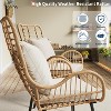 Outdoor Wicker Patio Set for 4, 4 Pieces Outdoor Rattan Chairs, All-Weather Wicker Furniture for Porch, Backyard with Cushions & Pillows, Boho Style - 3 of 4