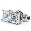 Pompeii3 Certified 3Ct Asscher Cut Diamond Studs 14k White Gold Lab Created Earrings - 2 of 4