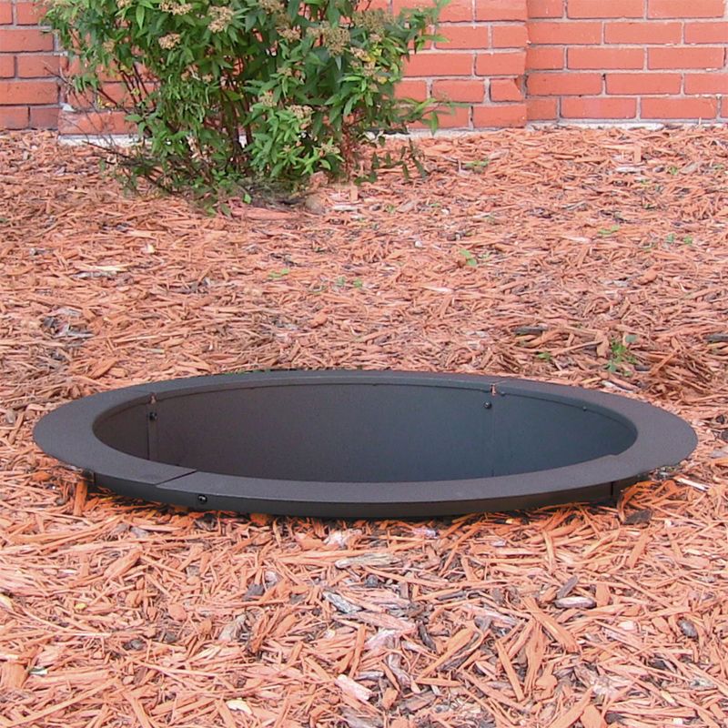 Sunnydaze Outdoor Heavy-Duty Steel Portable Above Ground or In-Ground Round Fire Pit Liner Ring - 27" - Black, 6 of 13