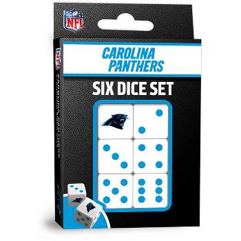 MasterPieces Officially Licensed NFL Carolina Panthers - 6 Piece D6 Gaming Dice Set Ages 6 and Up