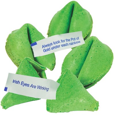 St Patricks Day Fortune Cookies (50 Individually Wrapped) Green With Irish Themed Sayings Party Favors & Treats by 4E's Novelty