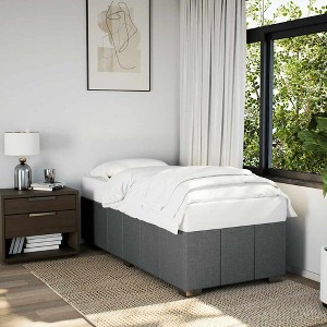 Bed Frame Dark Gray Polyester, Plywood, Engineered wood Twin XL - 1 of 4