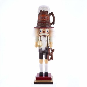 Kurt Adler Wooden Hollywood Nutcracker Collection, Beer and Pretzel, 15" - 1 of 4