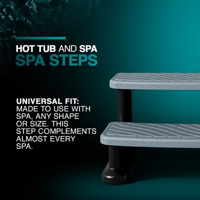 Light Grey and Black Resin Spa & Hot Tub Steps