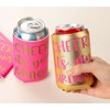 Juvale 12-Pack Women's Birthday Can Cooler Sleeves, 12 oz Insulated Beer Soda Holder, Gold "Cheers" Font & Pink Holder Party Supplies - 4 of 4