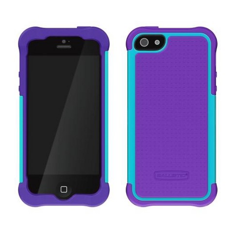 Ballistic Shell Gel Case For Apple Iphone 5 5s Teal Blue purple