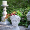 VisioGear Greek Style Cement Head Planter, Indoor Outdoor Home Garden Decor, Modern Design for Indoor and Outdoor Spaces, Gray, 7.3"*10.6"*6.9" - 4 of 4