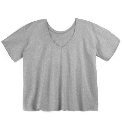 Image of Of an Origin Convertible Nursing Vneck Tee, The Neutrals, Heather Gray Small