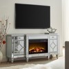57" Mirror Finish Electric Fireplace Cabinet with Adjustable 3D Flames, Energy Saving, and Safety Features for Living Room - 2 of 4