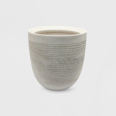 9" Wide Textured Ceramic Outdoor Planter Pot White - Project 62™