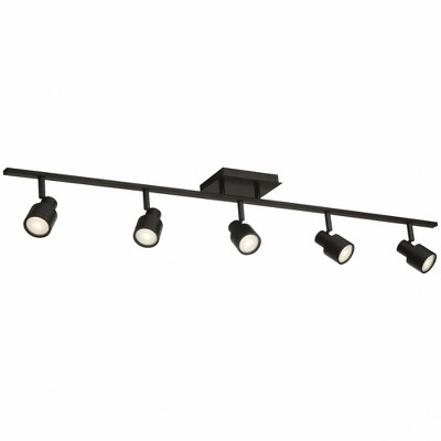 Lincoln 43" Matte Black Metal 5-Light Adjustable LED Track