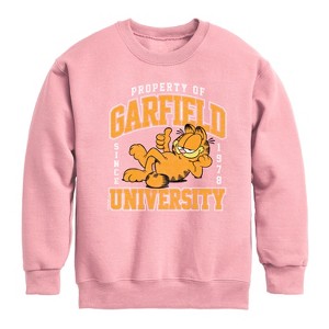Boys' - Garfield - Varsity Graphic Long Sleeve Fleece Sweatshirt - 1 of 4