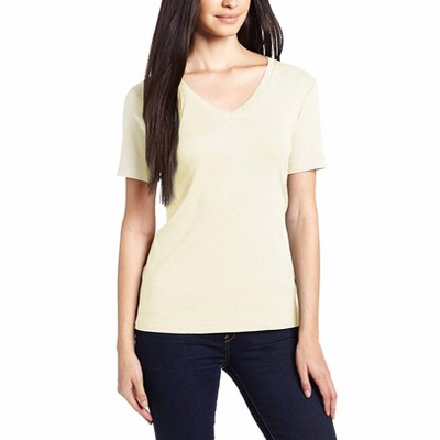 Women's Short Sleeve Mid-V Neck Tee - three dots
