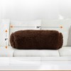 Cheer Collection Set of 2 Shaggy Long Hair Bolster Pillows (8" x 24") - 3 of 4