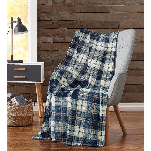 Navy check online throw