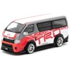 Toyota Hiace Widebody Van RHD "TRD" Gray and White with Red Graphics "Hobby64" Series 1/64 Diecast Model Car by Tarmac Works - 2 of 4