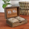 Juvale Mr & Mrs Wood Engagement and Wedding Ring Box with Burlap Pillow Lining - image 2 of 4