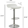PAGED Counter Height Bar Stools White Upholstered Adjustable Counter Stools with Sturdy Base for Home Pub - 3 of 4