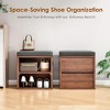 SEVOBAL Small Shoe Bench Entryway with Cushion Shoe Benches with Storage Seating Seat Entryway Shoe Rack Entryway Show Racks, Brown, 15.35"*11.4"*16" - 2 of 4