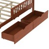 Merax Classic Solid Wood Platform Bed with Dual Guardrails & Two Underbed Storage Drawers - 4 of 4