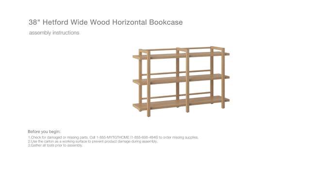 38&#34; Hertford Wide Wood Horizontal Bookcase Brown - Threshold&#8482;, 2 of 6, play video