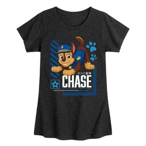 Girls' - Paw Patrol - Chase Character Art Fitted Short Sleeve Graphic T-Shirt - 1 of 4