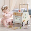 ROBOTIME Baby Walkers, Wooden Baby Walker with Wheels for Toddlers, Push Toys for Babies Learning to Walk, Pink, 11.4"*13.2"*19.7" - 2 of 4