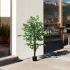 Syemin Artificial Plant 5ft Artificial Ficus with Pot Indoor Outdoor Fake Plant for Home and Office Living Room, Green, 6"*6"*59" - 4 of 4