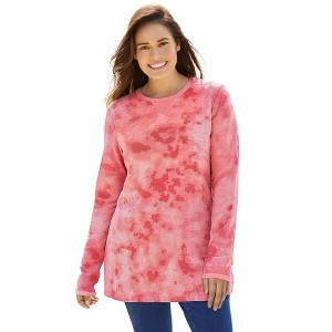 Woman Within Ultra Soft Waffle Thermal Sweatshirt - 1 of 4