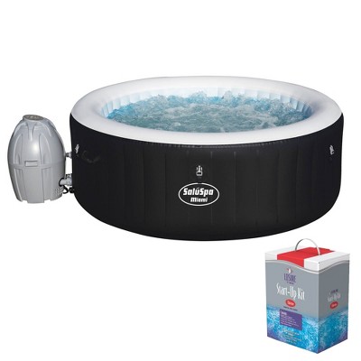 Bestway SaluSpa Inflatable Hot Tub Spa Jacuzzi with Full Chlorine Sanitizer Kit